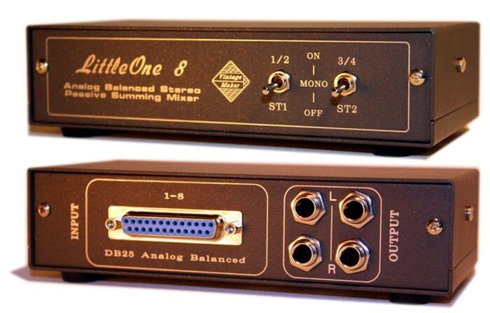 8 ch passive summing mixer littleone wide 2xSTM dsub trs 01 main monitor 2x stereo balanced out