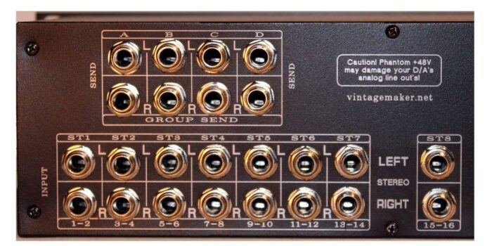 16 input and mixbus send trs balanced 16 input bus insert send trs balanced