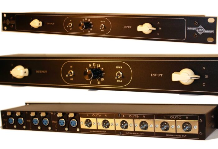 balanced_studio_monitor_controller_XLR_3_pos_switch 6 in 6 out balanced studio attenuator