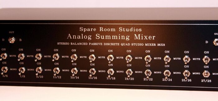 IMG_0006 36 channel analog summing mixer for Ableton Live 11, Logic Pro, Presonus Studio One 6, Bitwig Studio 5, Audacity, Digidesign Avid Pro Tools, Garage Band, Steinberg Cubase Pro 12 Roland, Tascam, Behringer, Apogee, RME, Audient, M-Audio and Synth, Keyboard, Drum Machine