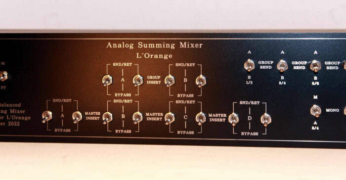 passive group summing mixer 7 2-bus 4-bus passive group sum summing mixer MPC 2500 *OR* UAD Apollo 8 RSE LTM-8 (Line to Mic level Converter) x2 Hairball Audio Lola x2 AML 1073 x2 RSE PC502 x2 Cranborne Camden 500 x4 SSL style Preamps x2 Capi v26