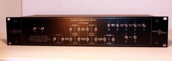 passive group summing mixer 9 passive group summing mixer Ableton Live 11, Logic Pro, Presonus Studio One 6, Bitwig Studio 5, Audacity, Digidesign Avid Pro Tools, Garage Band, Steinberg Cubase Pro 12, FL Studio 21, Cockos Reaper, Propellerhead Reason, Digital Performer, Fruity Loops, Bitwig Studio, Harrison Mixbus32C