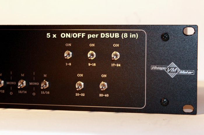 40 in channel mixer dsub engage on off switch per dsub 8 input channel summing mixer