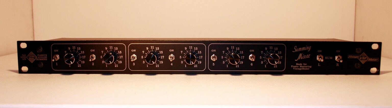 6-Input XLR Analog Summing Mixer with insert for synth daw drum machine