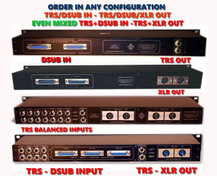 1u passive rear all connectors cheap inexpensive 1u passive summing mixer TRS DSUB XLR balanced