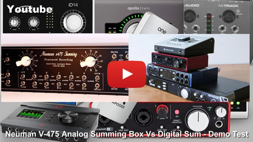 Summing Mixer OTB vs Digital Summing Sound Audio demo comparison test
