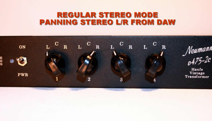 vol pan studio summing mixer 6 a black panel with knobs
