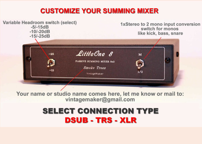 best cheap summing mixer analog studio 8 Ch Summing Box - Variable Headroom + Mono Switch