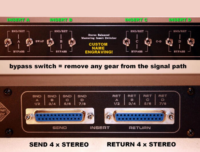 custom insert bypass switch liaison style for BLACK BOX ANALOG DESIGN HG-2 SATURATION PROCESSOR RUPERT NEVE DESIGNS PORTICO II MASTER BUSS PROCESSOR