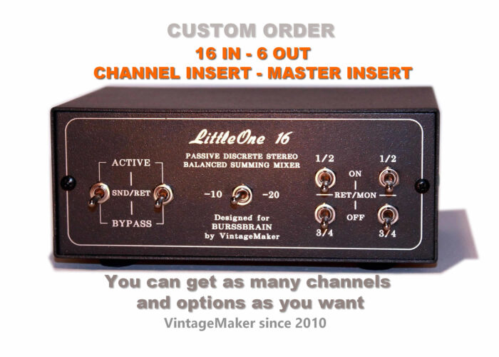 16 input portable analog studio summing mixer box channel master insert