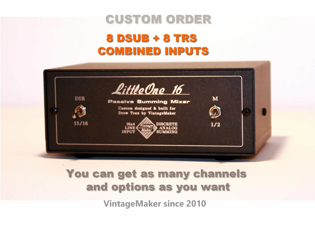 16-24 Channel Desktop Passive Summing Mixer 19 16 input portable analog studio summing mixer box combined inputs trs db25 dsub