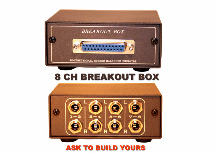 8-Ch Analog Studio Breakout Box DSUB TRS Bi-Directional