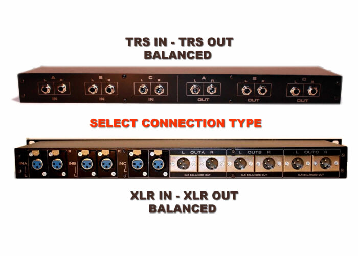 TRS or XLR in out monitor controller 6 in out 3 way speaker select TRS or XLR in out monitor controller 6 in out 3 way speaker select