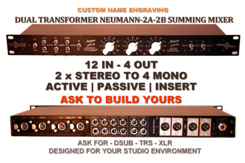 12 input insert analog studio Dual Transformer Neumann Summing Mixer