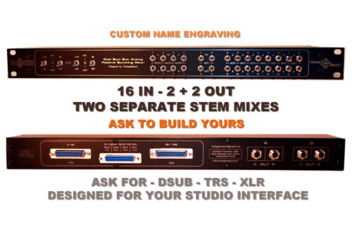 16 in 2 2 out two separate stem mixes summing mixer 16-ch 2-BUS Summing Mixer - 4 x Master Insert