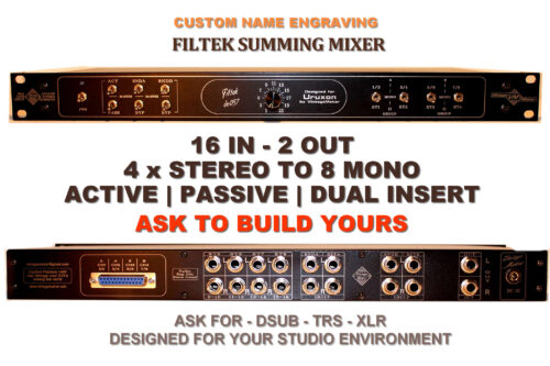 16x2 Filtek Dual Stereo Insert Analog Studio Summing Mixer