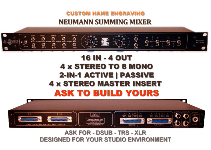 16×4 Neumann 4-Stereo Master Insert Summing Mixer