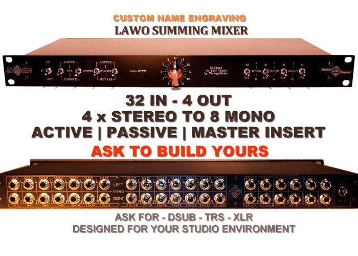 32-in 4-out Ch Lawo Powered Active-Passive Master Insert Summing Mixer
