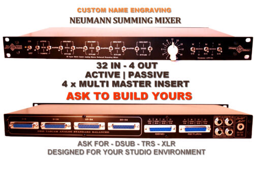 32-Ch Multi-Insert aux bus Analog Studio Summing Mixer Neumann