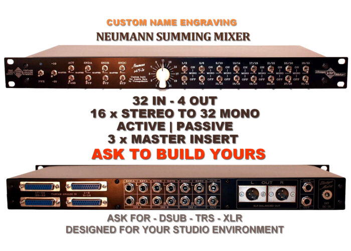32-Ch Multi-Insert 16-to-32 Mono Neumann Summing Mixer