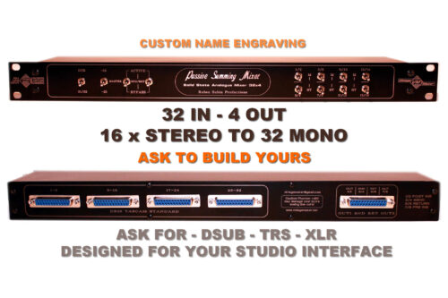 32 in passive summing mixer box 16 x stereo to 32 mono - 32 Input Summing Mixer DSUB I/O