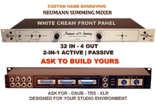 32x4 white neumann summing mixer 32-Input Neumann Summing Mixer White-Cream Front
