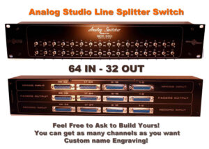 64 IN 32 OUT Patchbay switch Analog Studio Line Splitter with switches
