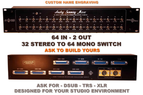 2U Rack 64-Input Ch Summing Mixer - 32 x 64 Mono Swich