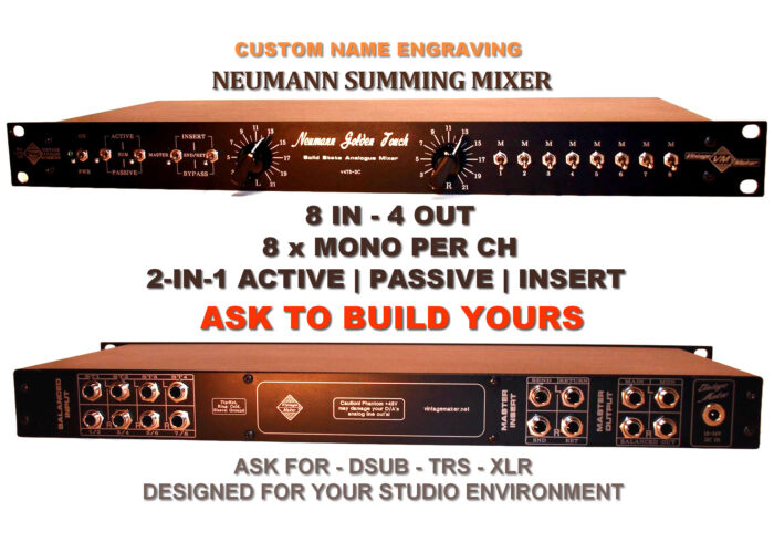 8x4 Neumann Summing Mixer - TRS - Insert 8 x Per Channel Mono