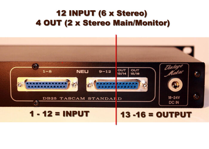 Combined DSUB In Out Tascam balanced Combined DSUB In Out Tascam balanced