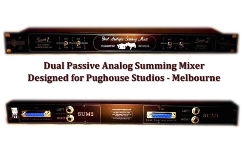 Dual Passive Analog Summing Mixer Designed for Pughouse Studios Melbourne review