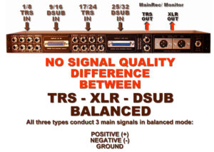no signal quality difference between trs xlr dsub balanced
