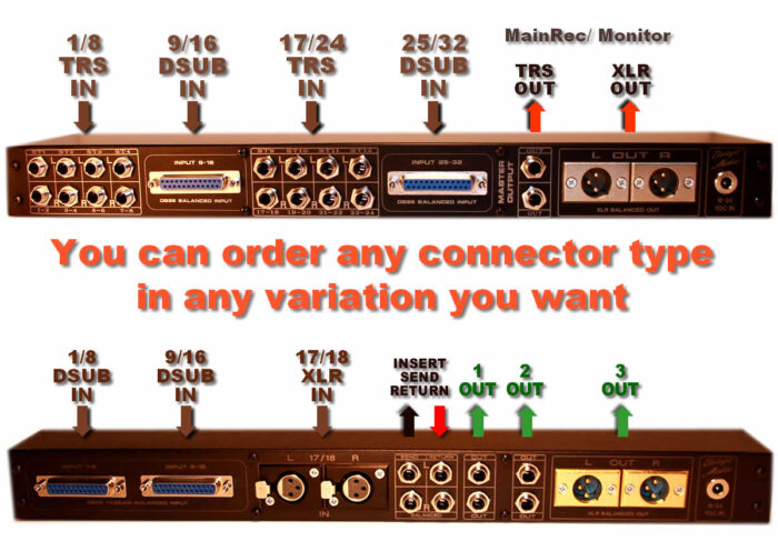 Example for trs dsub db25 xlr connector variations datasheet specs