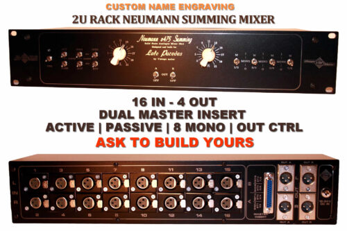 2U-Rack 16x4 Neumann Dual Insert Analog Summing Box Mixer