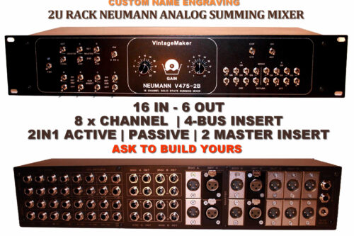 2U-Rack 16x6 Neumann 8 Ch Insert 4-Bus Analog Summing Mixer
