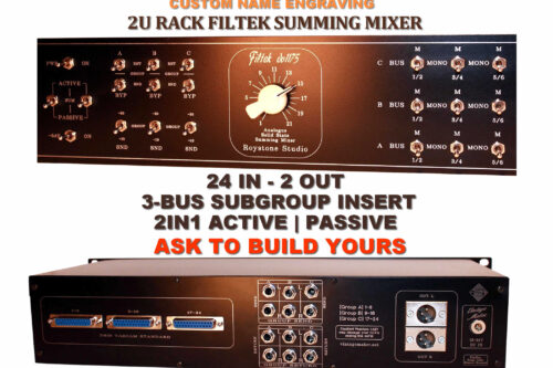 24x4 Analog 3-BUS Summing Mixer Filtek Subgroup Insert 2U-Rack 24x4 MixBUS Multibus Summing Mixer Filtek 3x Subgroup Insert