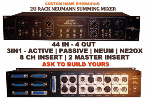 2U 44 in 4 out dual transformer studio summing mixer 2U-Rack 44x4 Neumann-Ne2Ox Analog Summing Mixer - Variable transformer