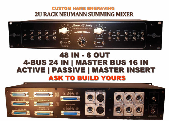 2U 48 in 4 out four mixbus analog studio summing mixer