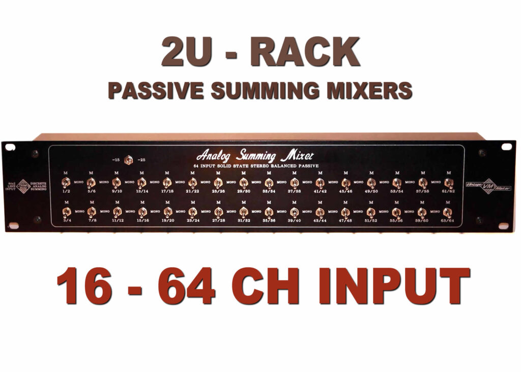 2U Rackmounted Passive Analog Studio Summing mixers Vintage Maker