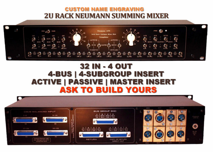 2U-Rack 32x4 Neumann Multibus Analog Summing Mixer - 4 Subgroup Insert