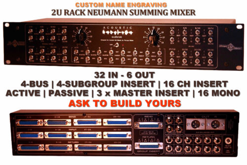 2U-Rack 32x6 Neumann 4-BUS -SubGroup 3-Master Insert Analog Summing Mixer