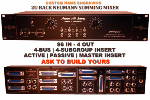2U-Rack 96x4 Neumann 4-SubMix bus Analog Summing Mixer