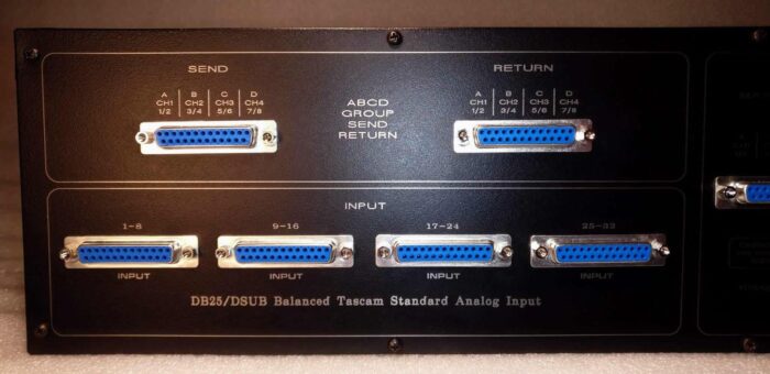 32 in 10 out Multi Bus Matrix Analog Summing Mixer rear left 32 in 10 out Multi Bus Matrix Analog Summing Mixer rear left