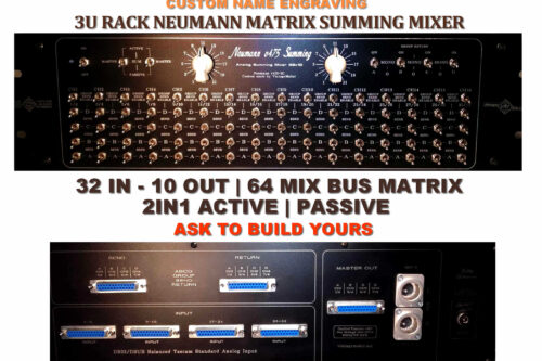 3U 32 in 10 out 64 mix bus matrix analog studio summing mixer 32-In 10-Out Multi-Bus Matrix Analog Summing Mixer