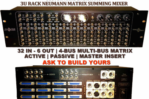 3U-Rack 32x6 Neumann Multi-Bus Matrix Analog Summing Mixer