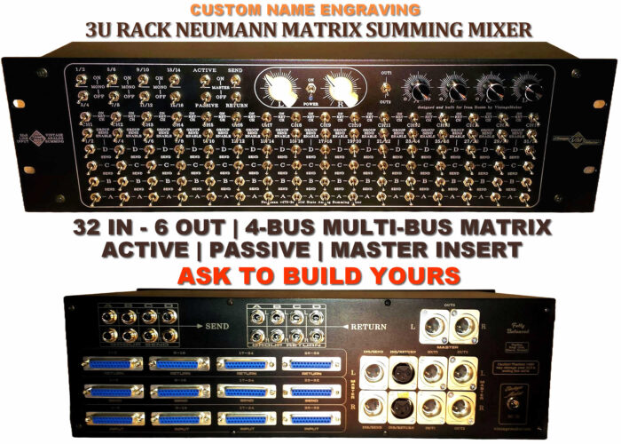 3U-Rack 32x6 Neumann Multi-Bus Matrix Analog Summing Mixer