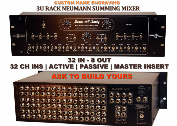 3U 32 in 8 out monitor control studio summing mixer 32-In 8-Out Neumann Analog Summing Mixer