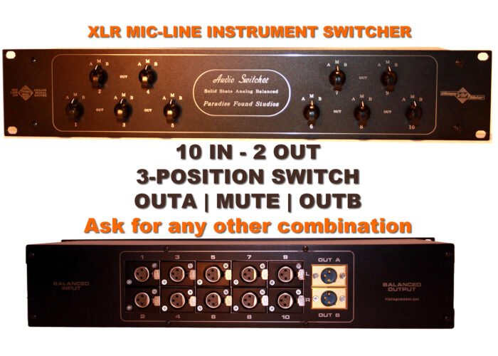 xlr instrument line studio switch 10-In 2-Way Analog Studio Switch