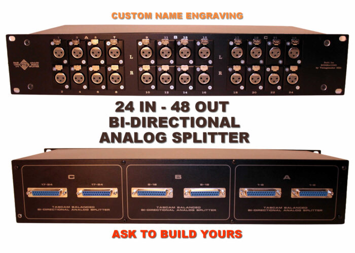 24 to 48 ch analog splitter 24 to 48-ch Analog Studio Splitter - Bi-directional signal combiner
