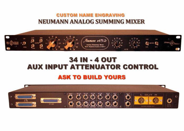 34-Ch AUX IN Precision Control - Neumann Analog Summing Mixer